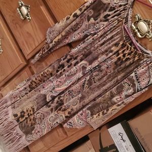 Paisley and animal print dress